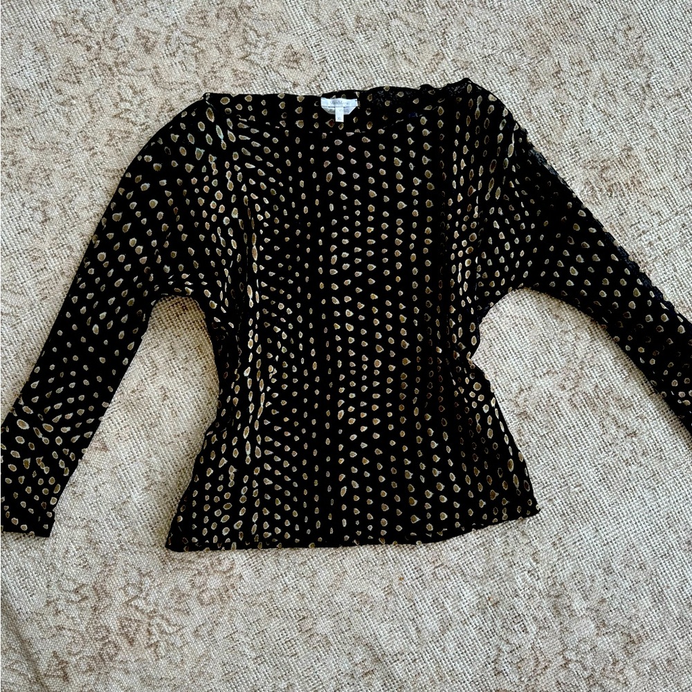 Max Mara printed long sleeve mesh top